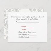 Carte de réponse pour invitations de mariage (Devant / Derrière)