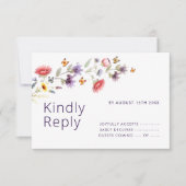 Carte de réponse pour la fête de fiançailles Fleur (Devant)