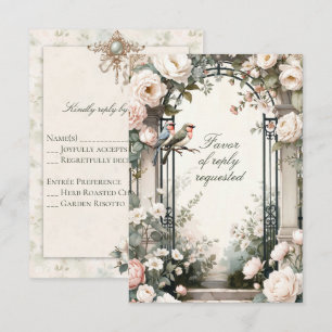 Carte de réponse pour la fête de fiançailles flora