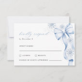 Carte de réponse pour la fête de mariage Winter Bl (Devant)