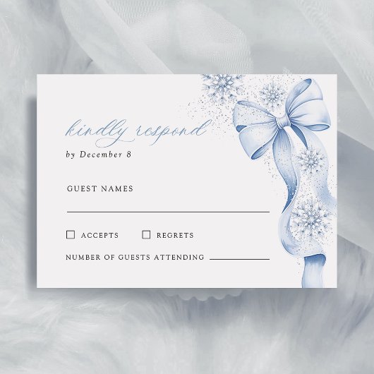 Carte de réponse pour la fête de mariage Winter Bl