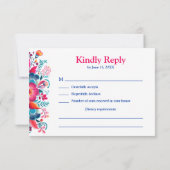 Carte de réponse pour la fête de Quinceañera flora (Dos)