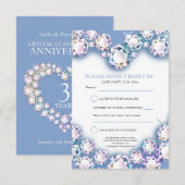 Carte de réponse pour la fête du 3ème anniversaire (Devant / Derrière)