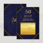Carte de réponse pour la fête du 50e anniversaire (Devant / Derrière)