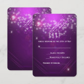 Carte de réponse pour la soirée Fuchsia Purple Spa (Devant / Derrière)