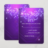 Carte de réponse pour la soirée Purple Sparkle Gla (Devant / Derrière)