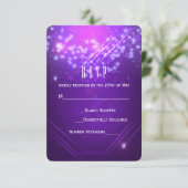 Carte de réponse pour la soirée Purple Sparkle Gla (Debout devant)
