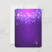 Carte de réponse pour la soirée Purple Sparkle Gla (Dos)