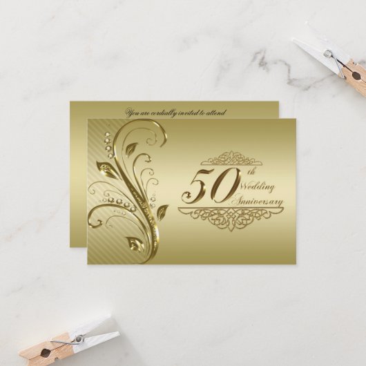 Carte de réponse pour le 50e anniversaire de maria (Devant/Arrière en situation)