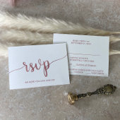 Carte de réponse pour le choix de menu en or rose