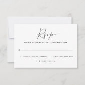 Carte de réponse pour le choix de repas minimalist (Devant)