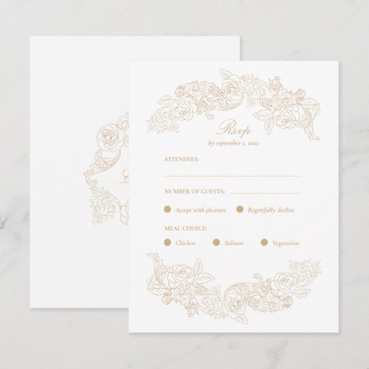 Carte de réponse pour le choix du menu Champagne d (Devant / Derrière)