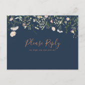 Carte de réponse pour le choix du menu de fleurs s (Devant)