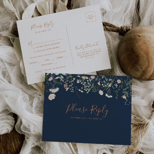 Carte de réponse pour le choix du menu de fleurs s