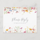 Carte de réponse pour le choix du menu de fleurs s (Devant)