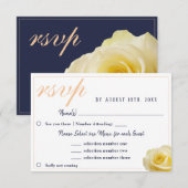Carte de réponse pour le choix du menu de mariage (Devant / Derrière)