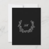 Carte de réponse pour le choix du menu noir et bla (Dos)