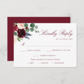 carte de réponse pour le choix du repas floral bor (Devant / Derrière)