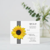 Carte de réponse pour le mariage Tournesol (Debout devant)