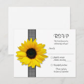 Carte de réponse pour le mariage Tournesol (Devant / Derrière)