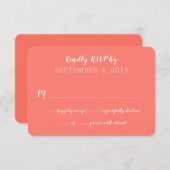 Carte de réponse pour le nombre d'invités au maria (Devant / Derrière)