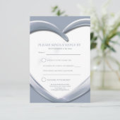 carte de réponse pour les 25 ans de mariage coeur (Debout devant)