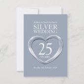 carte de réponse pour les 25 ans de mariage coeur (Dos)
