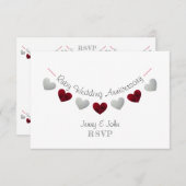 Carte de réponse pour les 40 ans de mariage rubis  (Devant / Derrière)