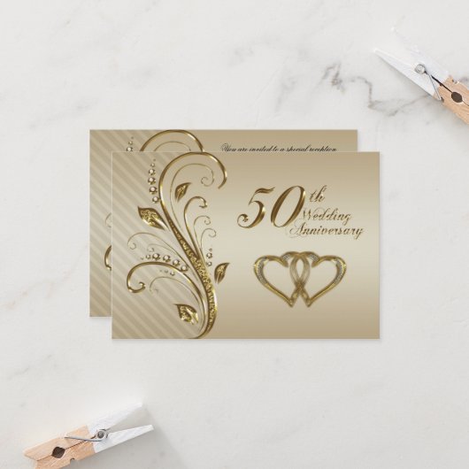 Carte de réponse pour les 50 ans de mariage (Devant/Arrière en situation)