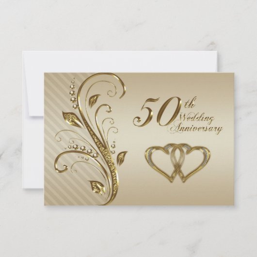 Carte de réponse pour les 50 ans de mariage (Devant)