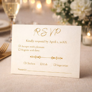 Carte de réponse pour les 50 ans de mariage Ivory 