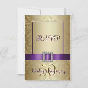Carte de réponse pour les 50 ans de mariage Or Pur