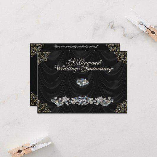 Carte de réponse pour les 60 ans de mariage (Devant/Arrière en situation)