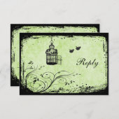 Carte de réponse pour les inséparables de cage à o (Devant / Derrière)