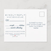 Carte de réponse pour l'hiver bleu avec choix de r (Dos)