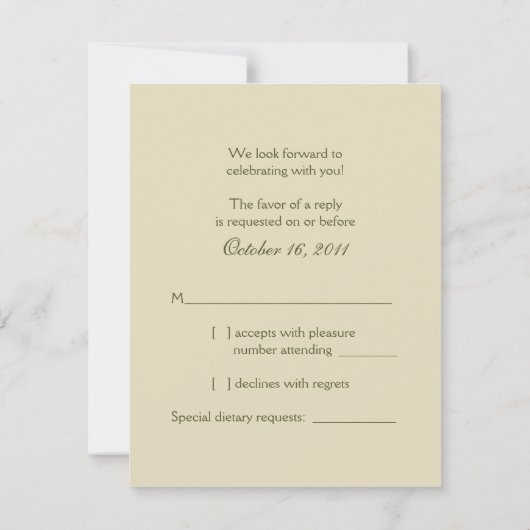 Carte de réponse pour mariage à la cascade (Dos)