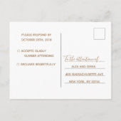 Carte de réponse pour mariage | Carte postale avec (Dos)