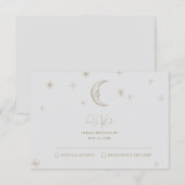 Carte de réponse pour mariage céleste étoile et lu (Devant / Derrière)