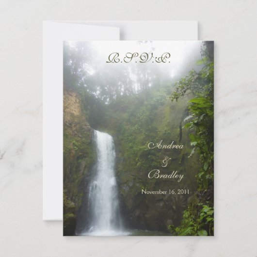 Carte de réponse pour mariage en cascade (Devant)