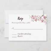 Carte de réponse pour mariage Fleur de cerisier ja (Devant)