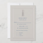 Carte de réponse pour mariage formel avec tour à c (Devant)