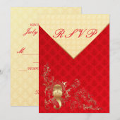 Carte de réponse pour mariage indien (Devant / Derrière)