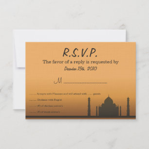 Carte de réponse pour mariage indien rêvé