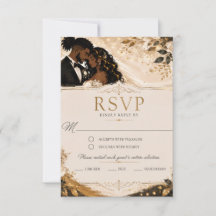 Carte de réponse pour mariage moderne anime