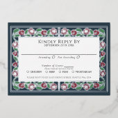Carte de réponse pour mariage royal avec épée flor (Recto)