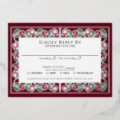 Carte de réponse pour mariage royal avec épée flor (Recto)