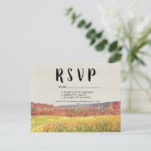 Carte de réponse pour mariage rustique d'automne (Debout devant)