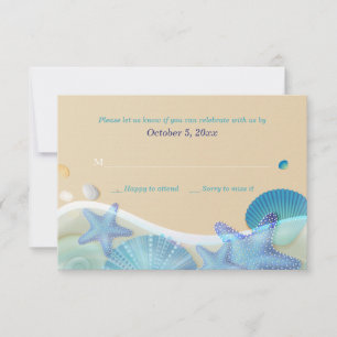 Carte de réponse pour mariage sur la plage