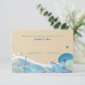 Carte de réponse pour mariage sur la plage (Debout devant)