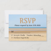 Carte de réponse pour mariage sur la plage (Devant)